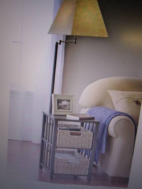 lot 247 image: Side Table Lamp with Basket Drawers...