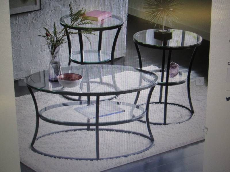lot 248 image: Circle Table Set open box Retail $1...