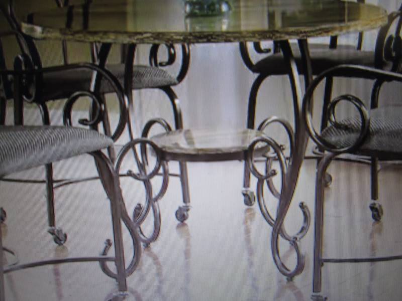 lot 250 image: Scroll Dining Table only  open box ...