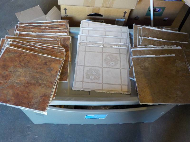 lot 153 image: Self Adhesive Floor Tiles- 3 Differ...