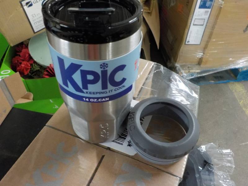 lot 201 image: 6 pack of 14 oz. Kpic Double Wall Insulated HotCold Drink TumblerCan Cooler Combo
