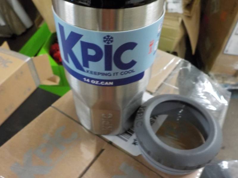 lot 203 image: 6 pack of 14 oz. Kpic Double Wall Insulated HotCold Drink TumblerCan Cooler Combo