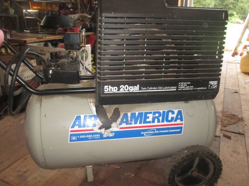 lot 1 image: Air America 5 hp 20 gallon air comp...