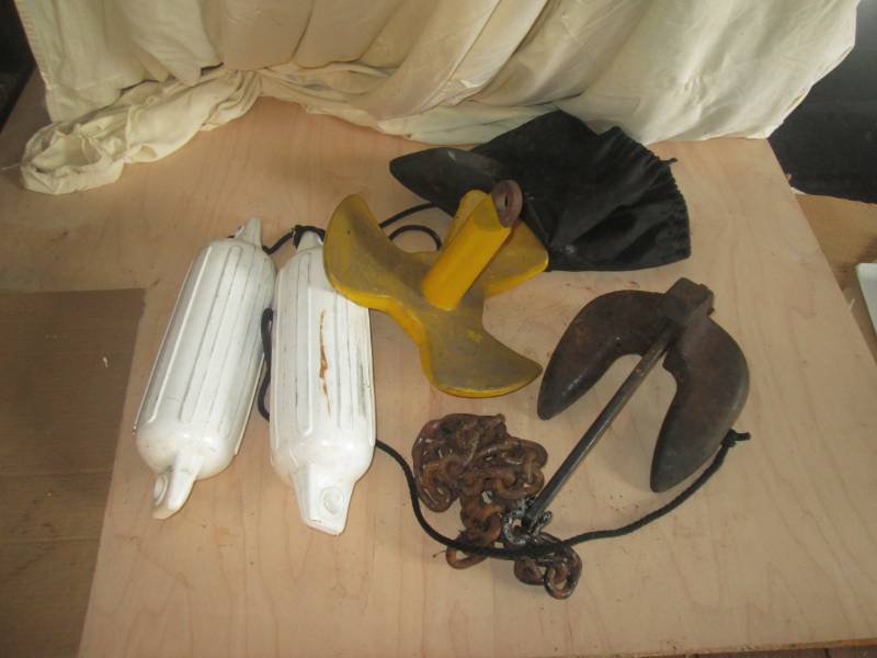 lot 66 image: 2 Boat anchors and float...
