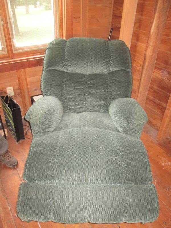 lot 88 image: Green upholstered recliner...