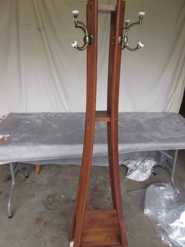 lot 151 image: Wood coat rack...