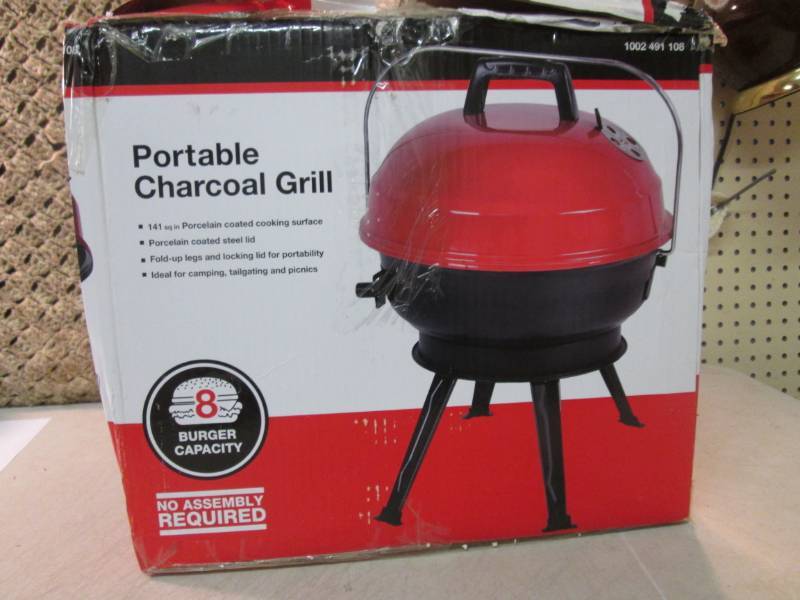 lot 33 image: 14 Portable Charcoal Grill in Red ...