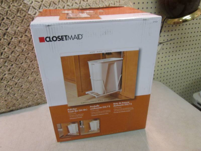 lot 43 image: Closet Maid 6 Gallon White Pull-Out...