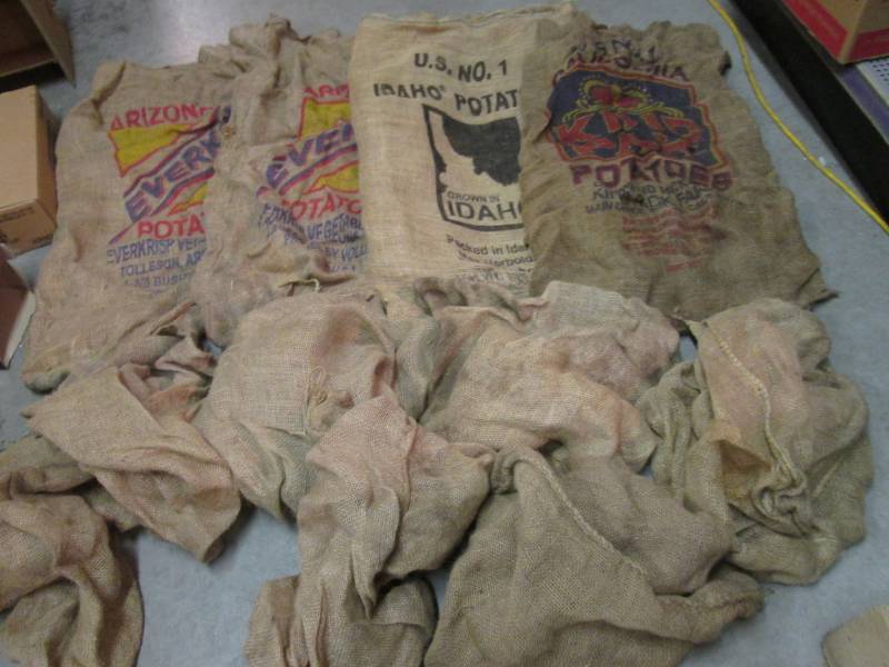 lot 108 image: Lot of 10 100 pound Potato Burlap B...