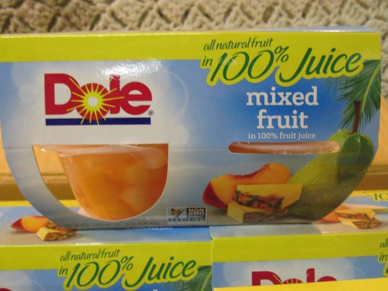 lot 121 image: Case of Dole Mixed Fruit Cups 6 4-P...