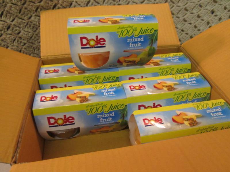 lot 122 image: Case of Dole Mixed Fruit Cups 6 4-P...
