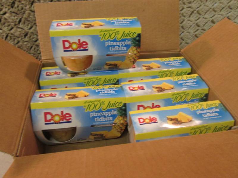 lot 142 image: Case of Dole Pineapple Tidbits Cups...