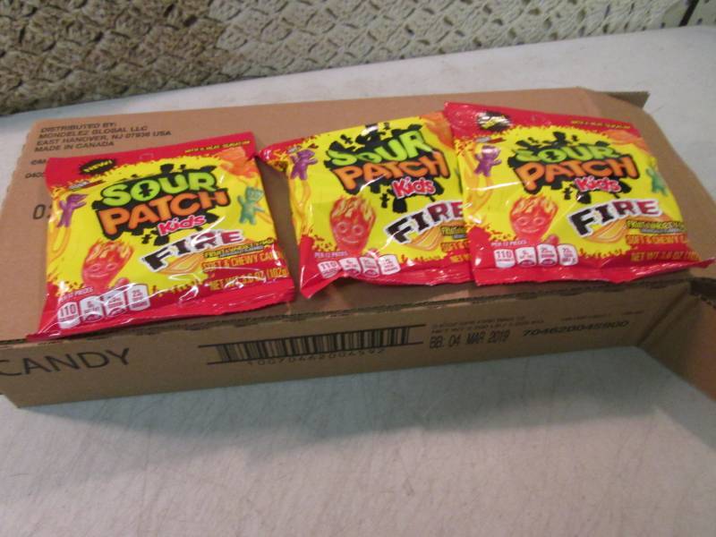 lot 145 image: Case of 12 Bags of Sour Patch Fire ...