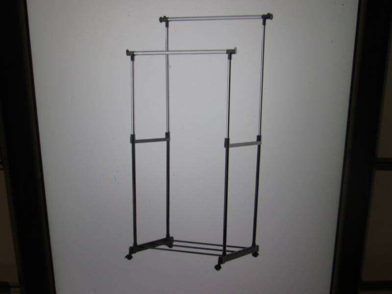lot 189 image: Double Rod Garment Rack Open Box Re...