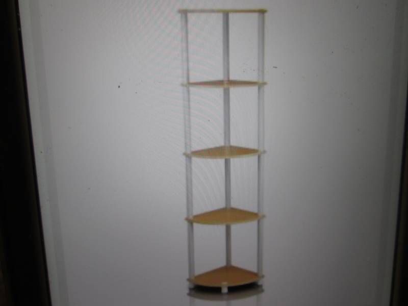 lot 256 image: Turn-N-Tube Beech 5-Shelf Corner Op...