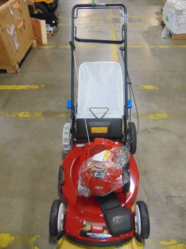 lot 356 image: Toro 22 in. Recycler SmartStow High Wheel Variable Speed Walk Behind Gas Self Propelled Mower 20339