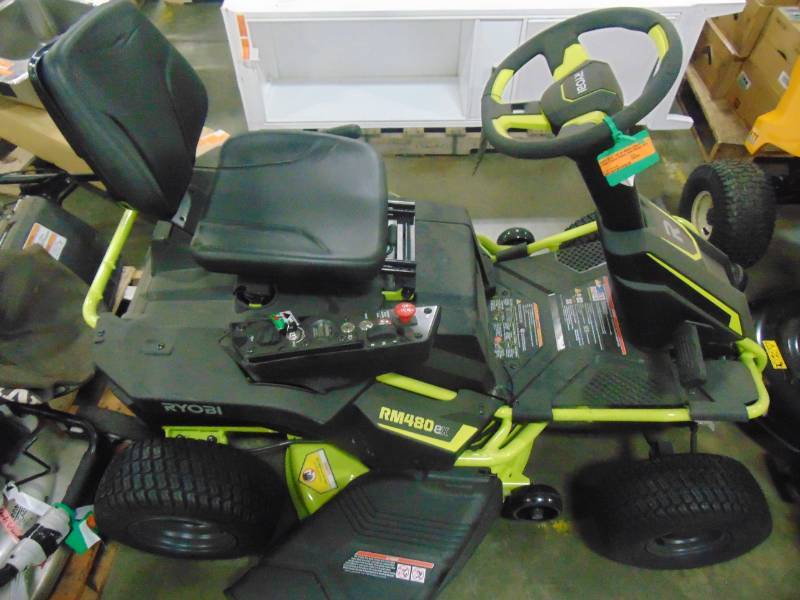 lot 361 image: Ryobi 38 in. 100 Ah Battery Electric Rear Engine Riding Lawn Mower RY48111