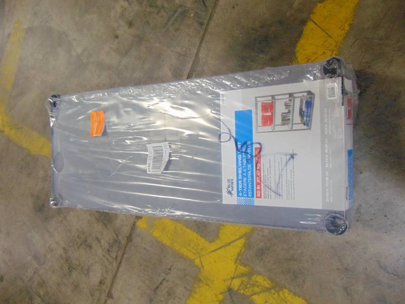 lot 376 image: Blue Hawk 52.62-in H x 34.75-in W x 14.63-in D 4-Tier Plastic Freestanding Shelf 0356527