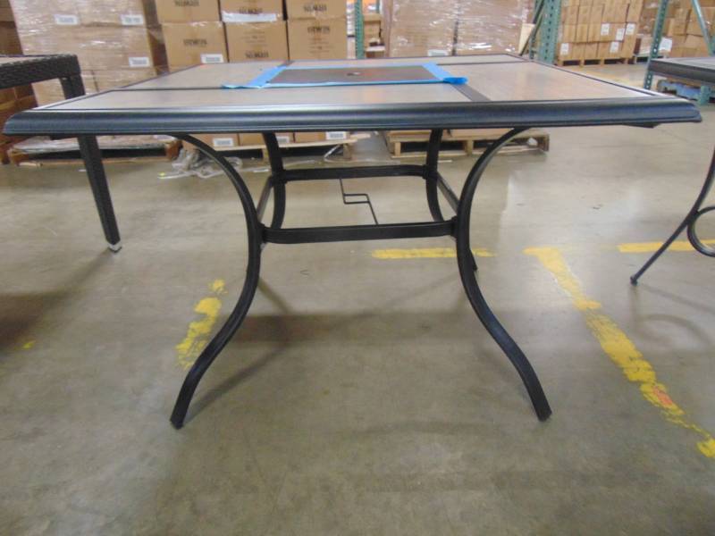 lot 391 image: Garden Treasures Skytop Square Dining Table 42-in W x 42-in L with Umbrella Hole MW-7688-T