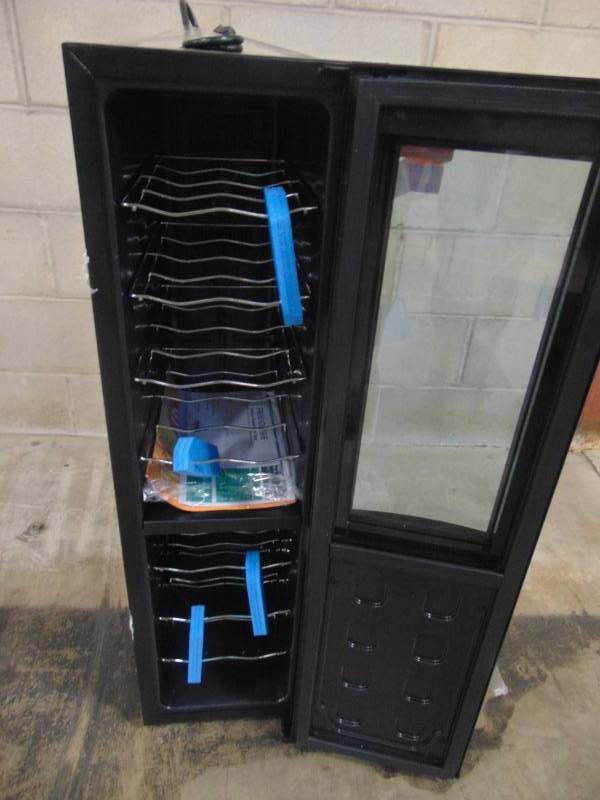 lot 401 image: Frigidaire 18-Bottle Black Dual Zone Cooling Wine Chiller FFWC18L2QB