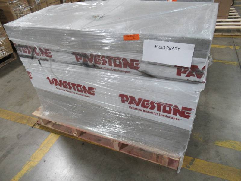 lot 36 image: Pallet of Pavestone 24 in. x 24 in. x 1.96 in. Pewter Square Concrete Step Stone(28-Pieces112 sq. ft.Pallet)