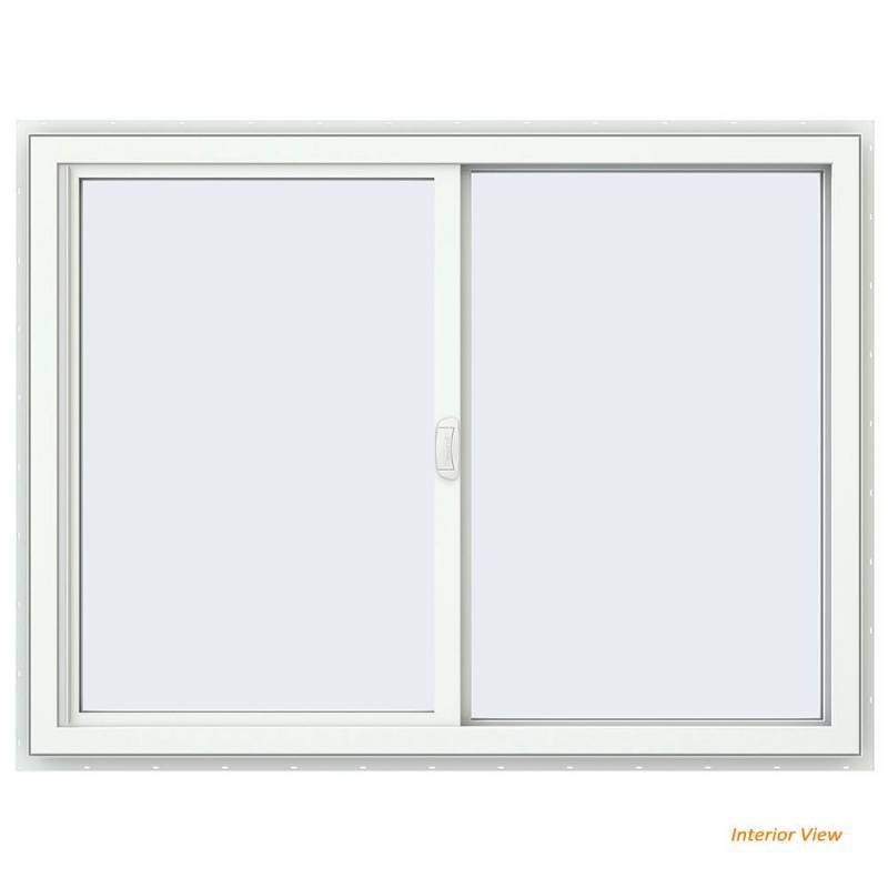 lot 75 image: NEW Jeld-Wen 48 in. x 36 in. V-4500 Series Bronze (Exterior) FiniShield Vinyl Right-Handed Sliding Window with Fiberglass Mesh Screen With Low E Glass and Fin Mount. THDJW140400159