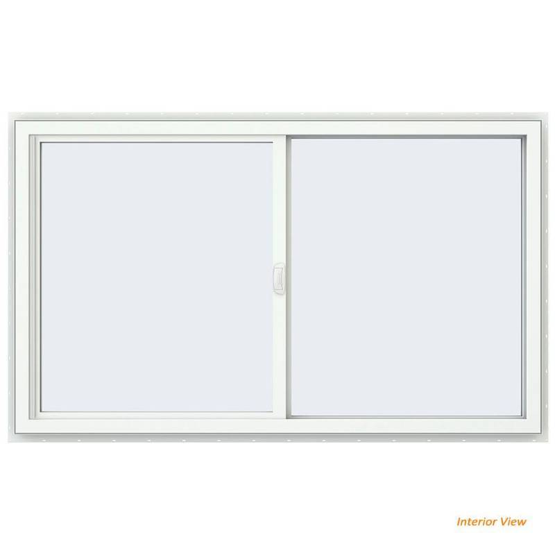 lot 81 image: NEW Jeld-Wen 60 in. x 36 in. V-4500 Series Bronze (Exterior) FiniShield Vinyl Right-Handed Sliding Window with Fiberglass Mesh Screen With Low E Glass and Fin Mount. THDJW140400255