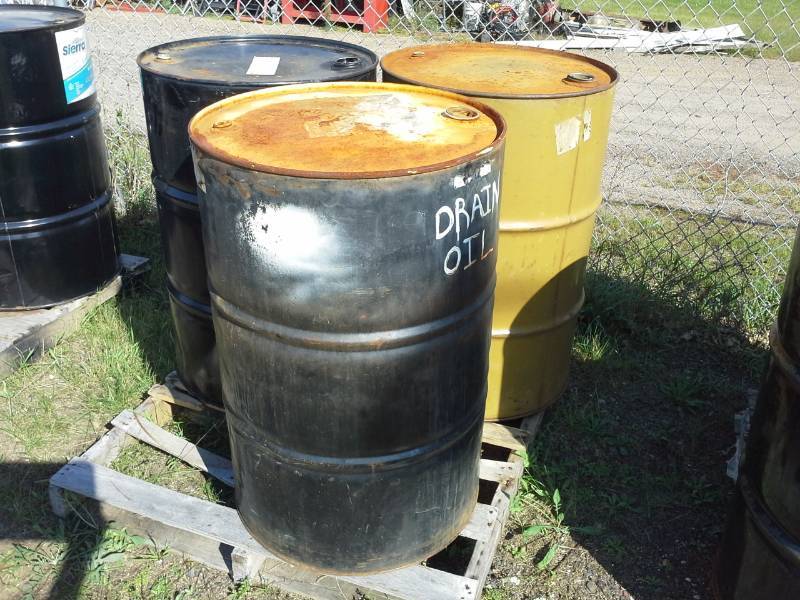 lot 6 image: Lot of (3) Drain Oil 55-Gallon Drums