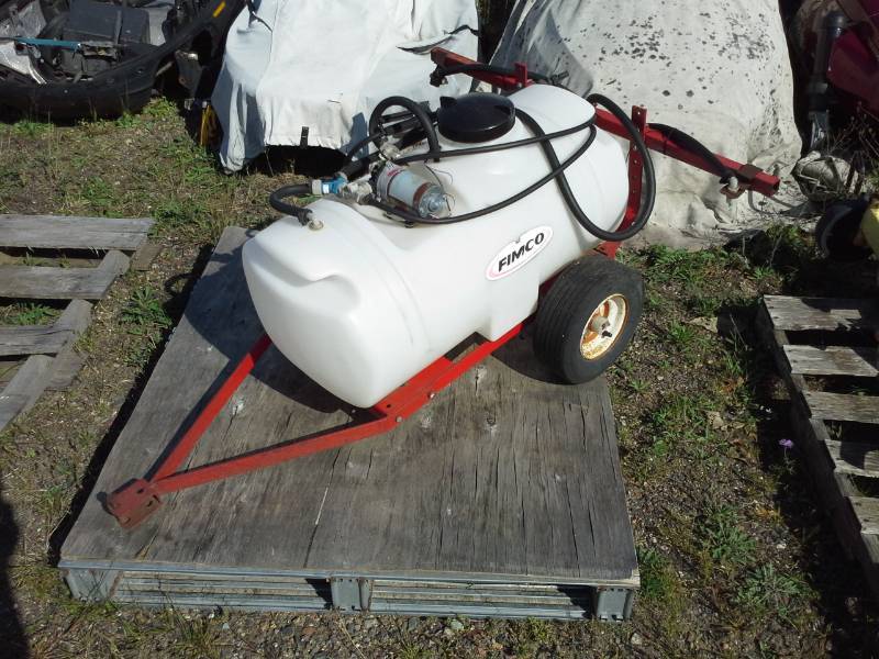lot 15 image: Fimco 25-Gallon Lawn Tractor Pressure Sprayer Pull-Behind Attachment