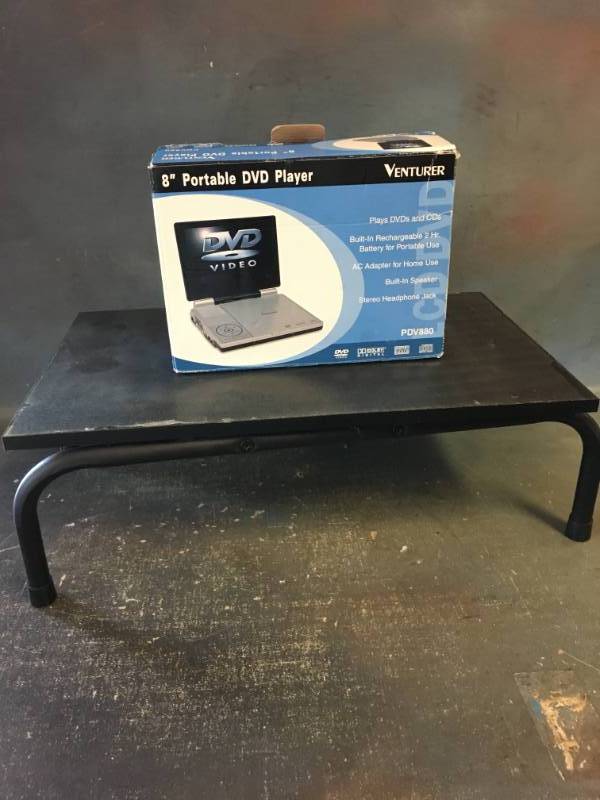 lot 42 image: Portable DVD Player and Swivel TV Stand