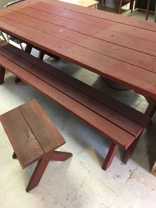 lot 159 image: Wooden Picnic Table