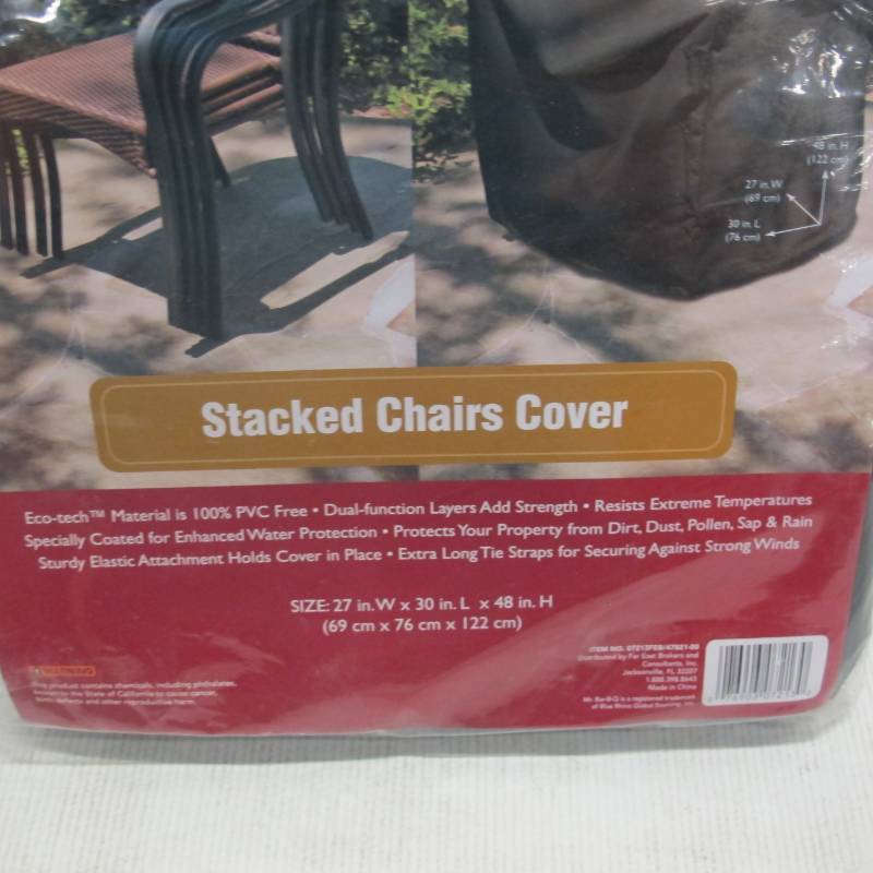 Mr Bar B Q 30 in. x 27 in. x 48 in. Brown Stacking Chair Cover