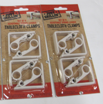 Set of Just Grillin Adjustable Spring Loaded Tablecloth Clamps (4 per pack) - NEW