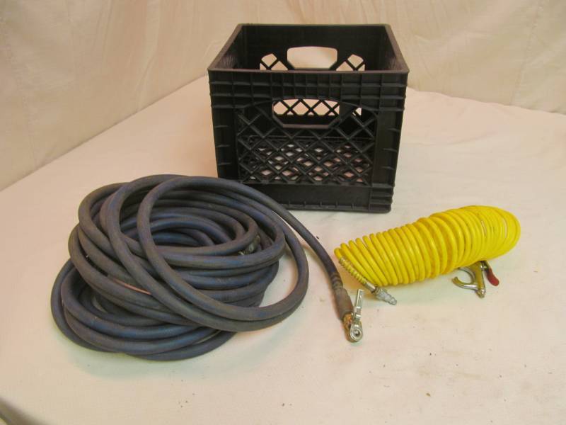 lot 28 image: Food Crate, Air Hoses w attachments