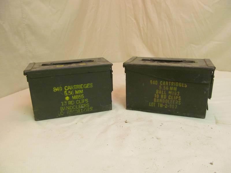 lot 41 image: Vintage Military Ammo Cans- Empty