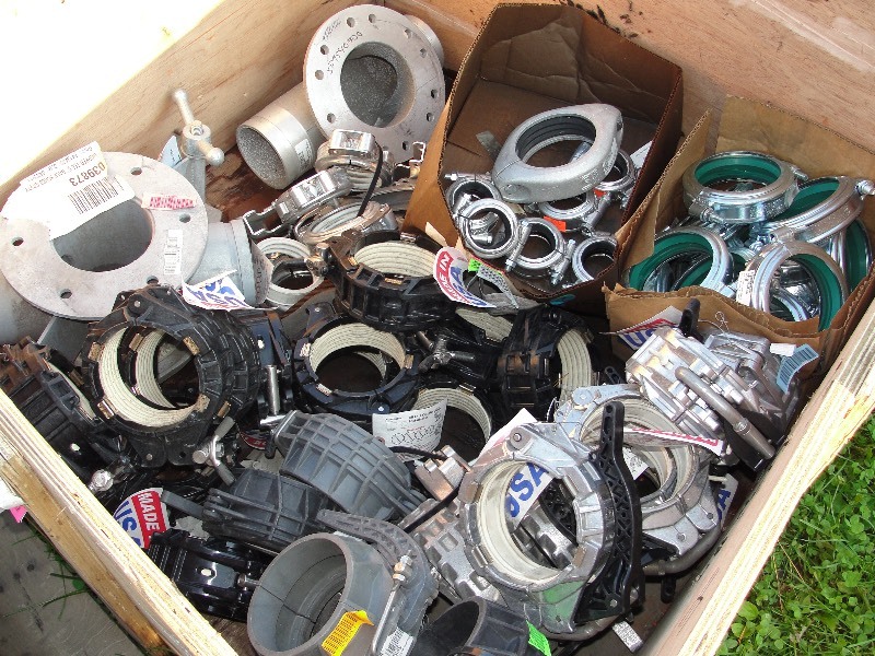 CRATE OF MISC. PIPING COUPLERS