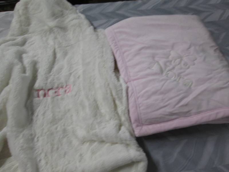 lot 15 image:  Nora Monogrammed Stroller Blanle...