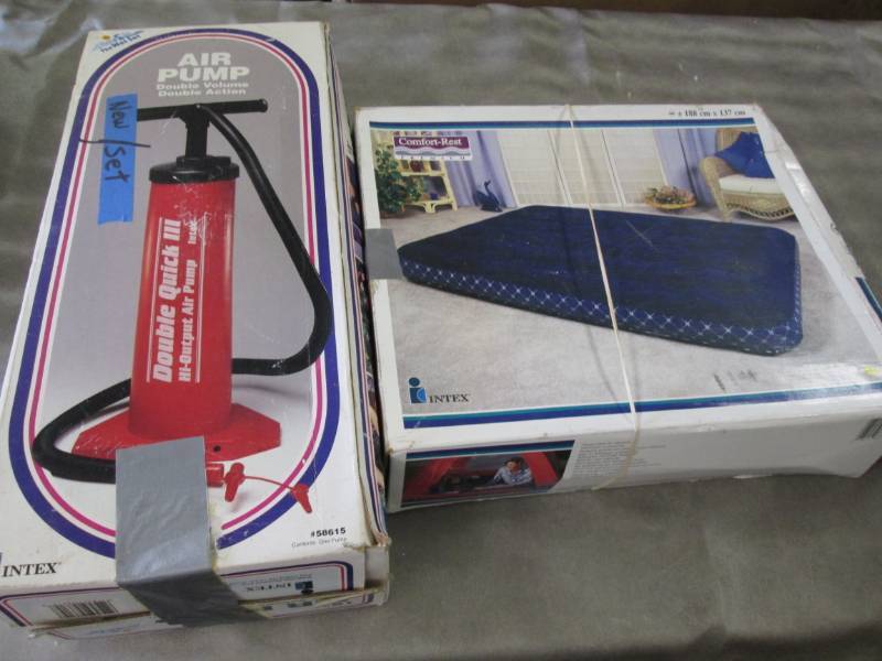 lot 138 image: Air Pump & Intex Air Mattress...