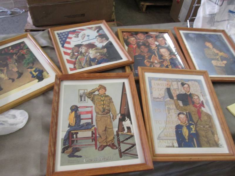lot 154 image: 6 Framed Norman Rockwell Boy Scout ...