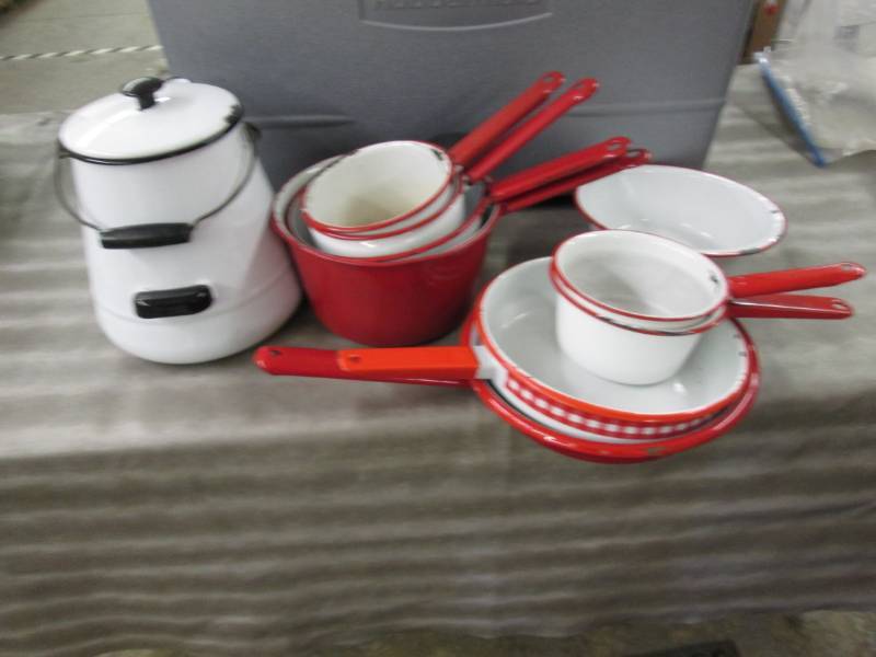 lot 170 image: Enamel Ware Set , Coffee Pot...
