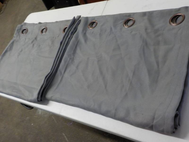 lot 7 image: 2 Grey Drapery Panels each 48 x 84...