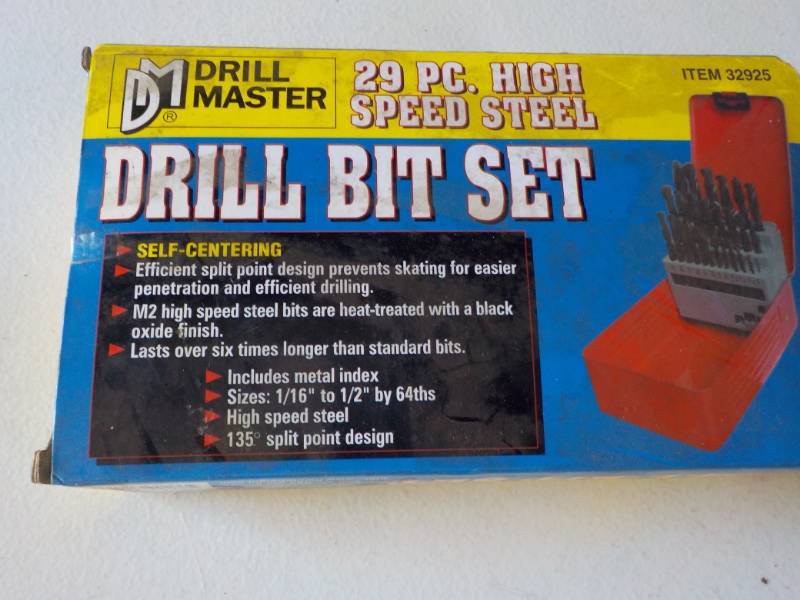 lot 143 image: 29 Pc High Speed Steel Drill Bit Se...