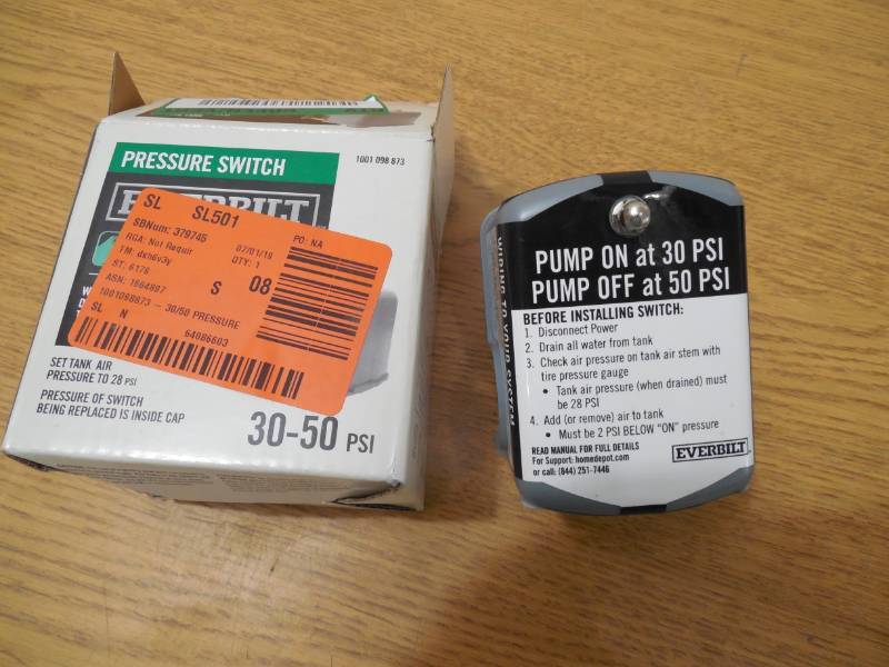 lot 71 image: Everbilt 3050 Pressure Switch for Well Pumps