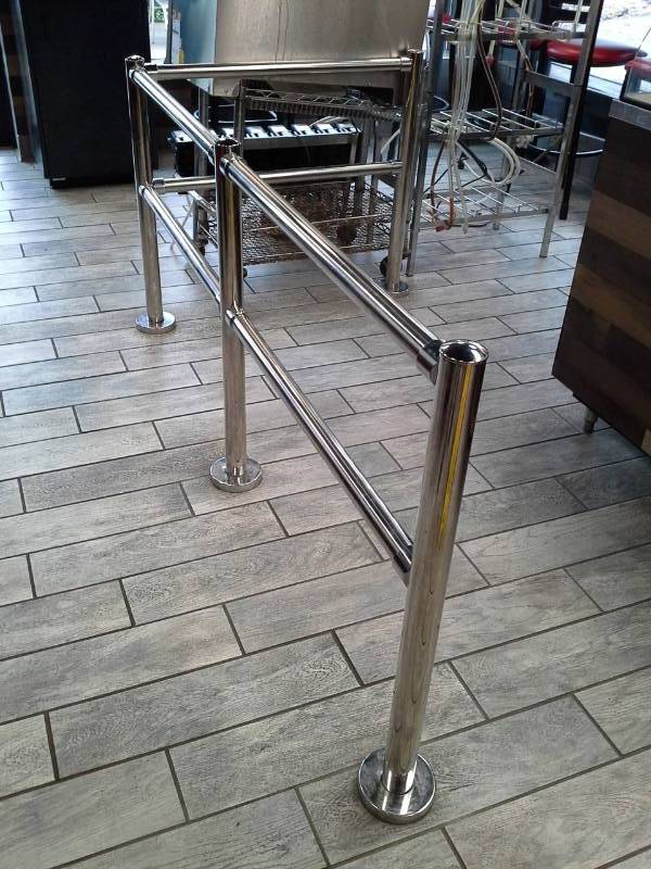 lot 111 image: Commercial Floor Mount Stainless Steel Handrail System