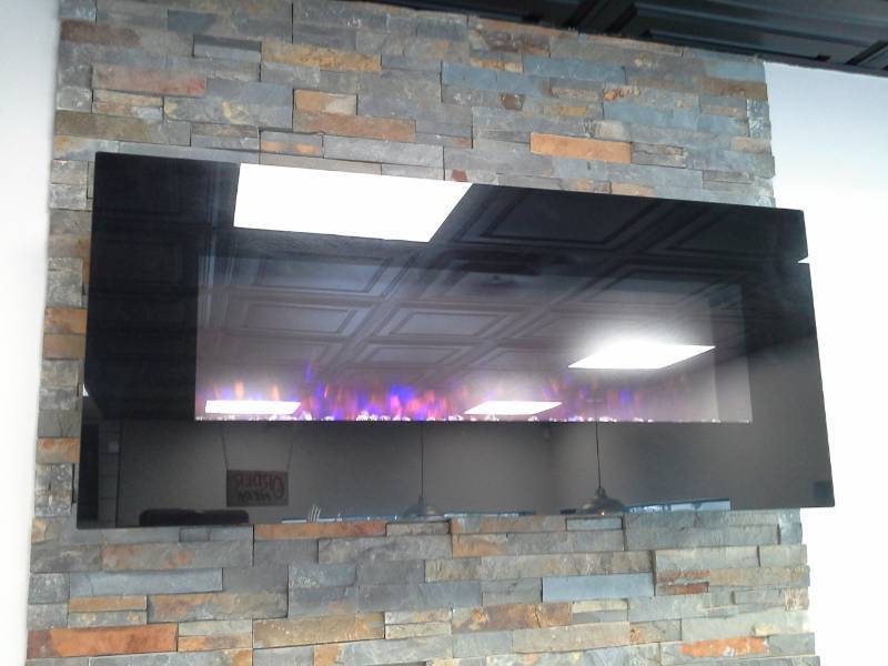 lot 118 image: 2017 Decorative Wall-Mount Electric Faux Fireplace Space Heater