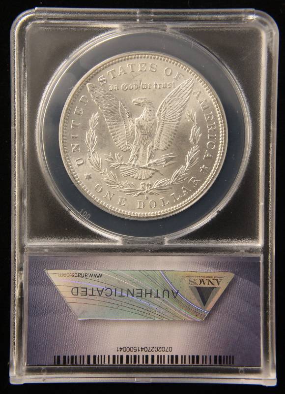 1891-S (error slab marked 1891) MORGAN SILVER DOLLAR COMSTOCK LOAD BU