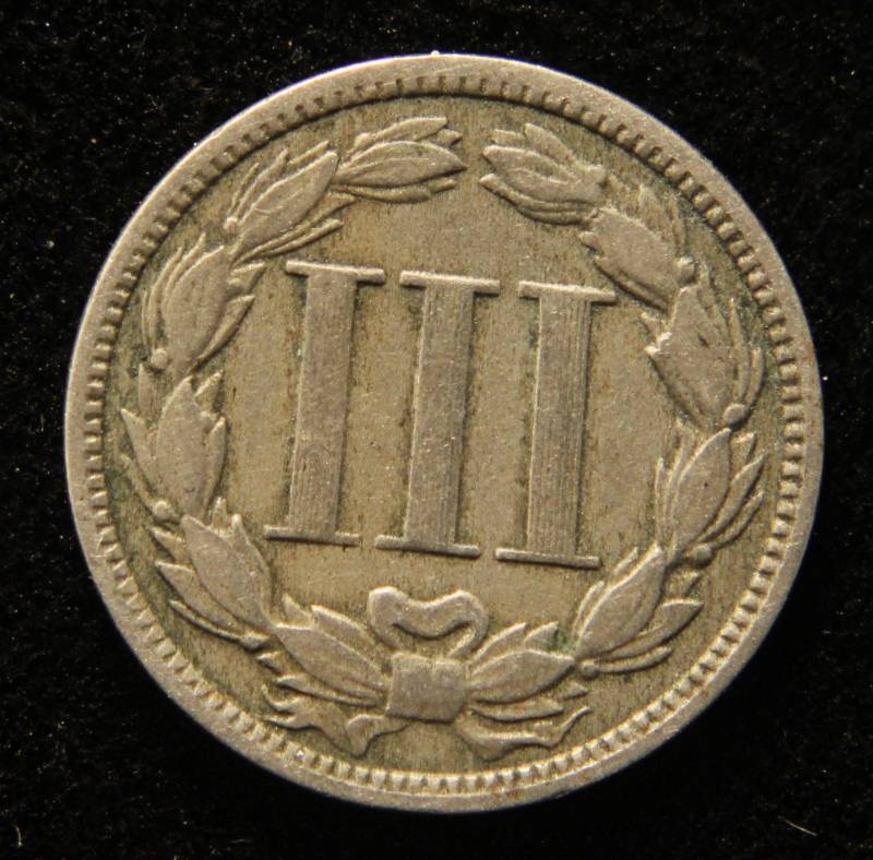 1868 US THREE CENT NICKEL