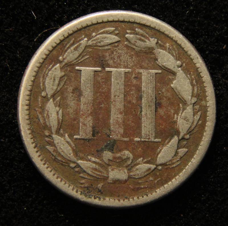 1866 US THREE CENT NICKEL