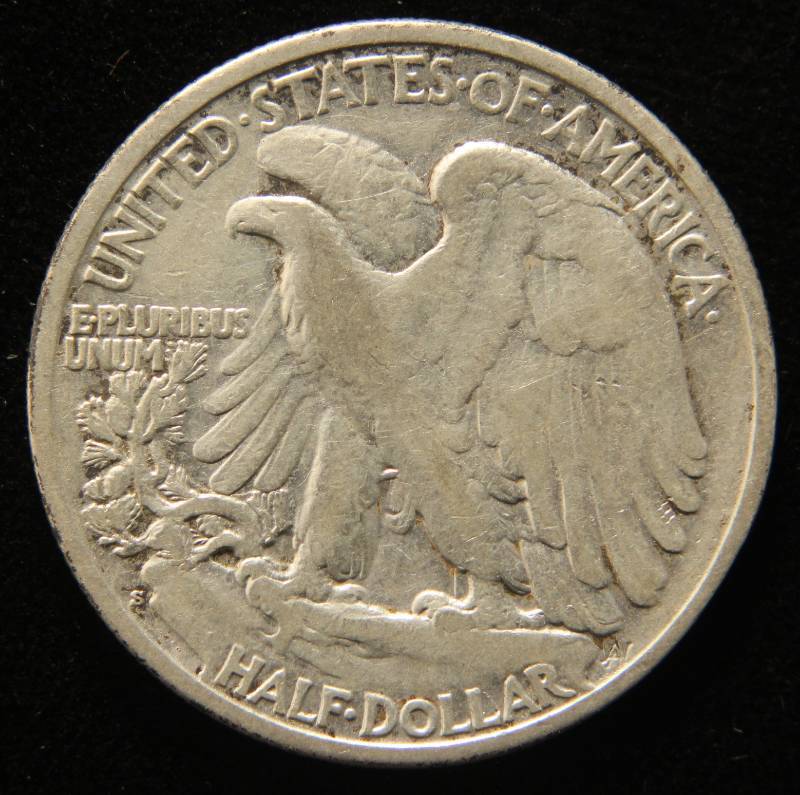 1927-S WALKING LIBERTY HALF DOLLAR VF