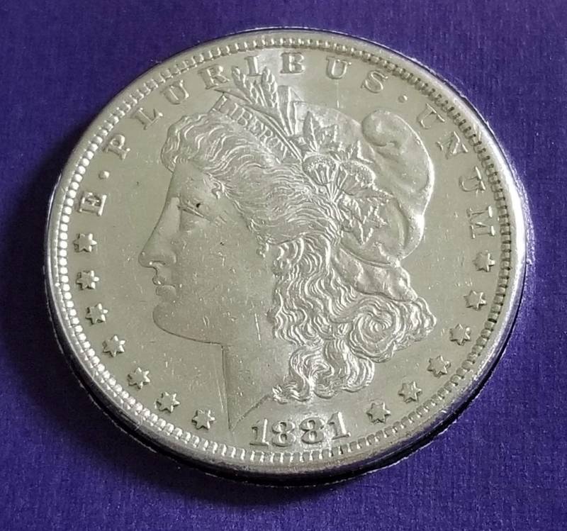 1881-S MORGAN SILVER DOLLAR AS PICTURED
